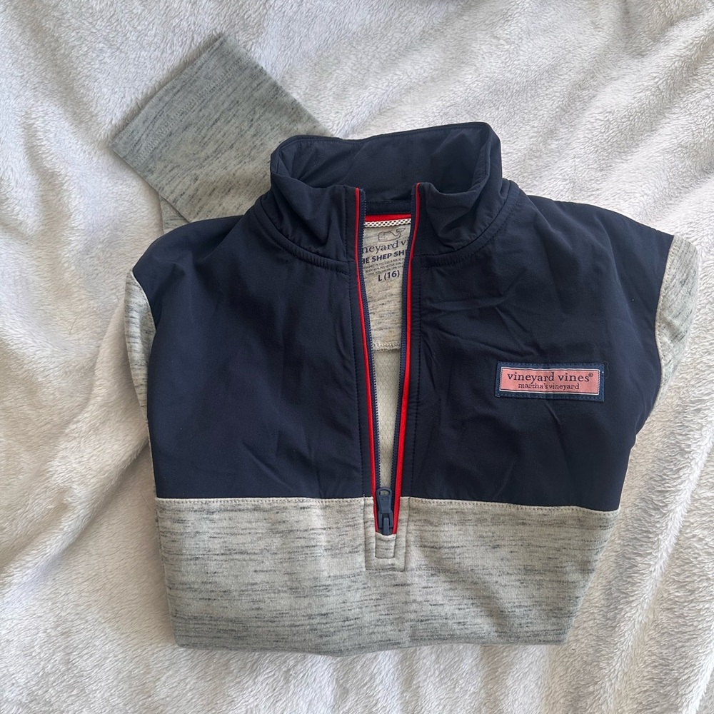 Vineyard Vines Kids Navy and Gray Pullover